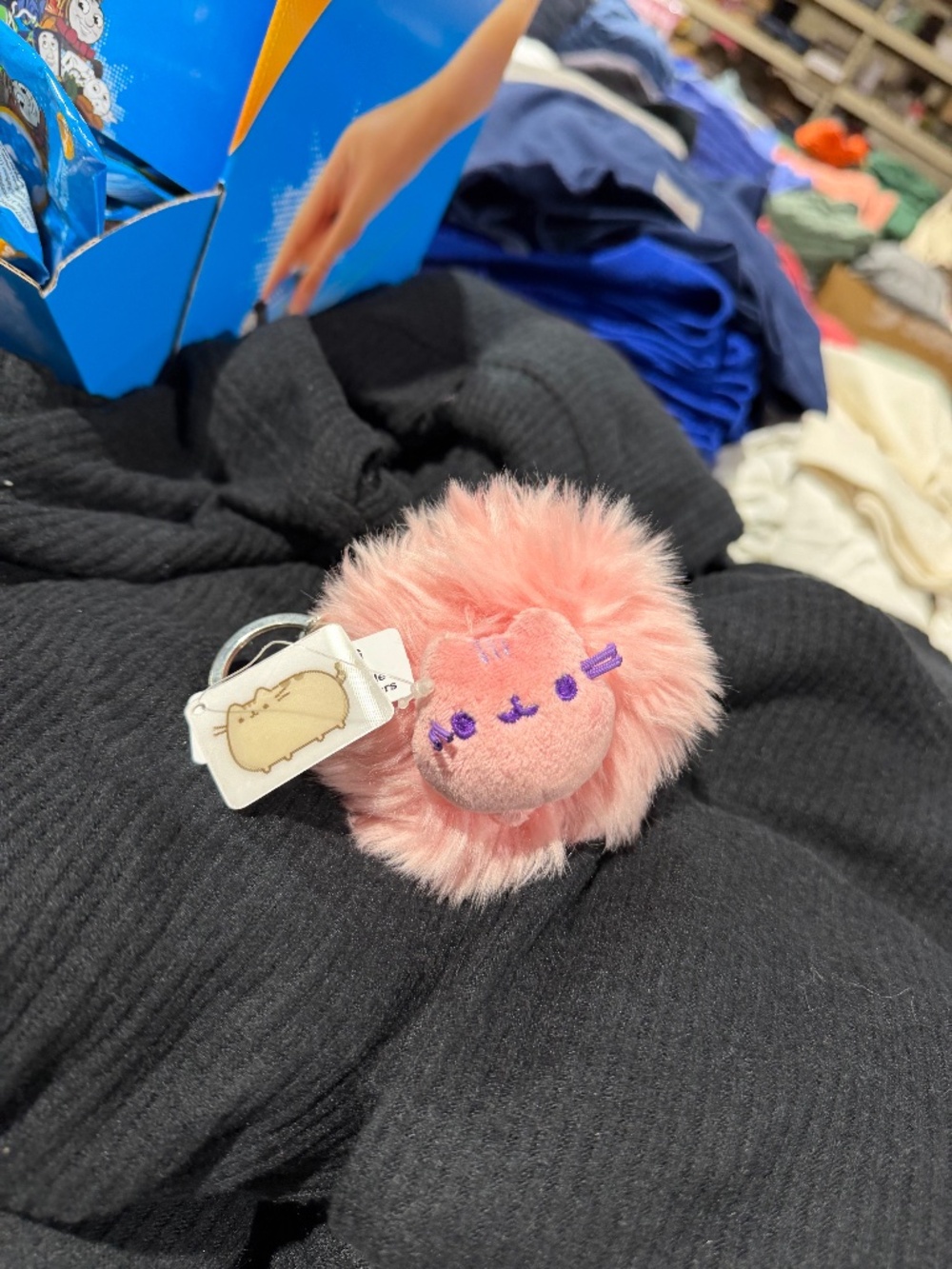 GUND Pusheen Super Cat Plush Pom Deluxe Keychain, 4" NEW